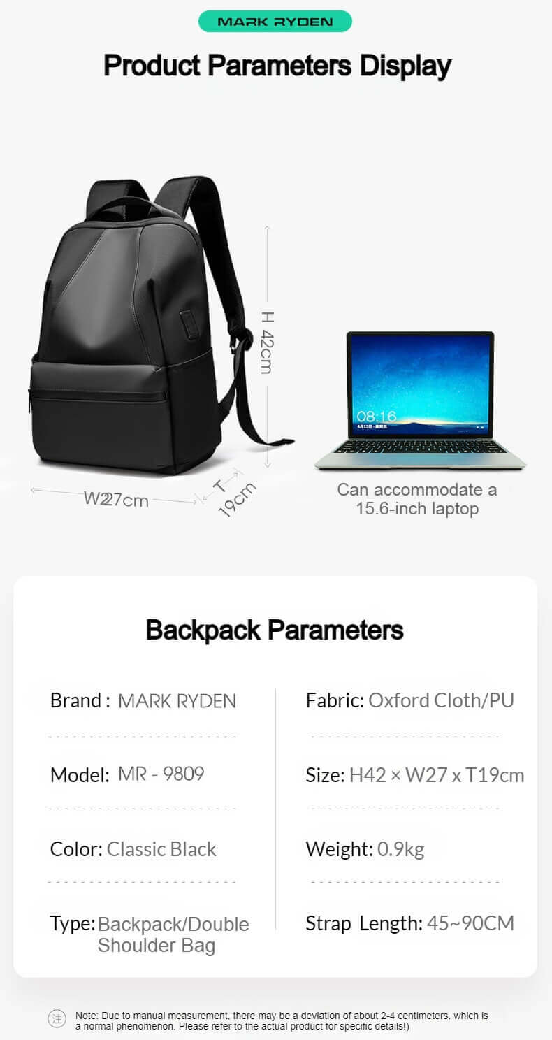 Multi-compartment laptop backpack