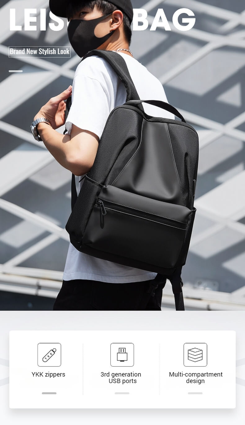 Multi-compartment laptop backpack