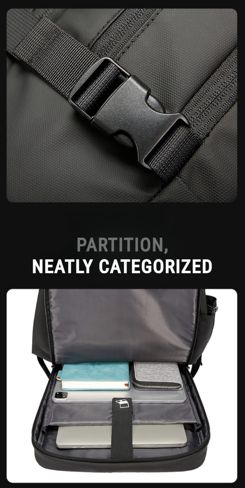 Travel laptop backpack