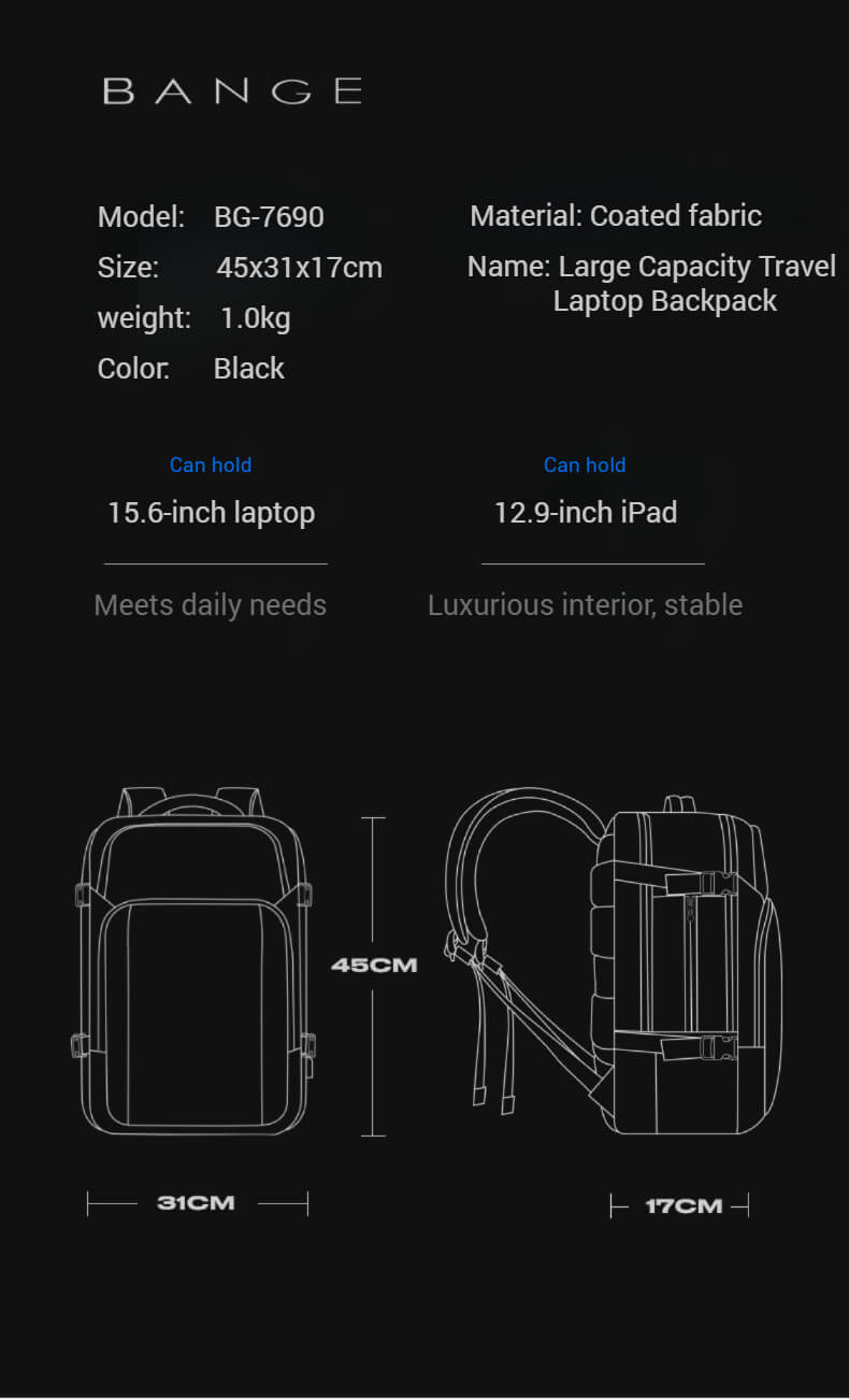 Travel laptop backpack