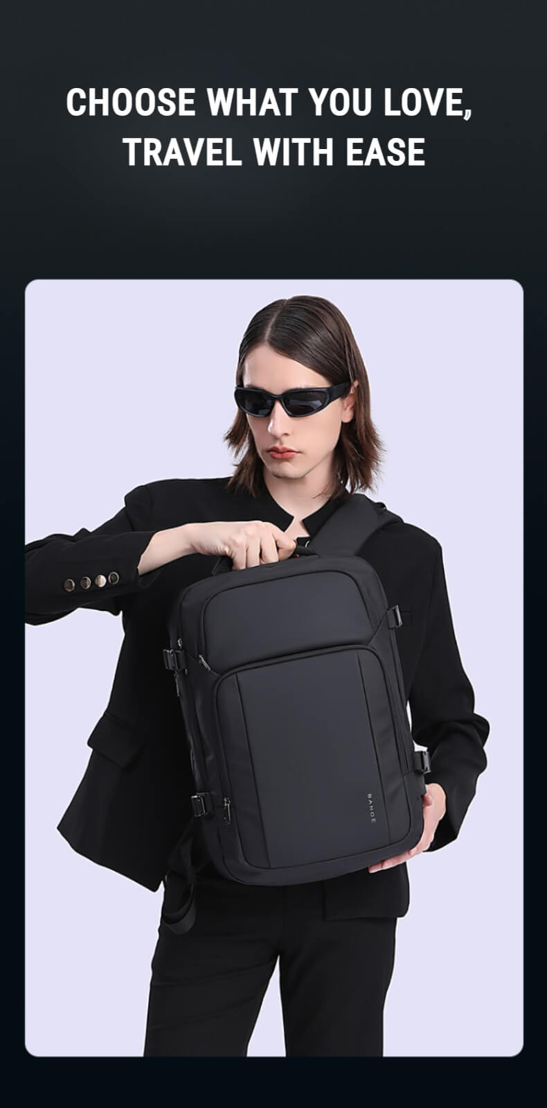 Travel laptop backpack