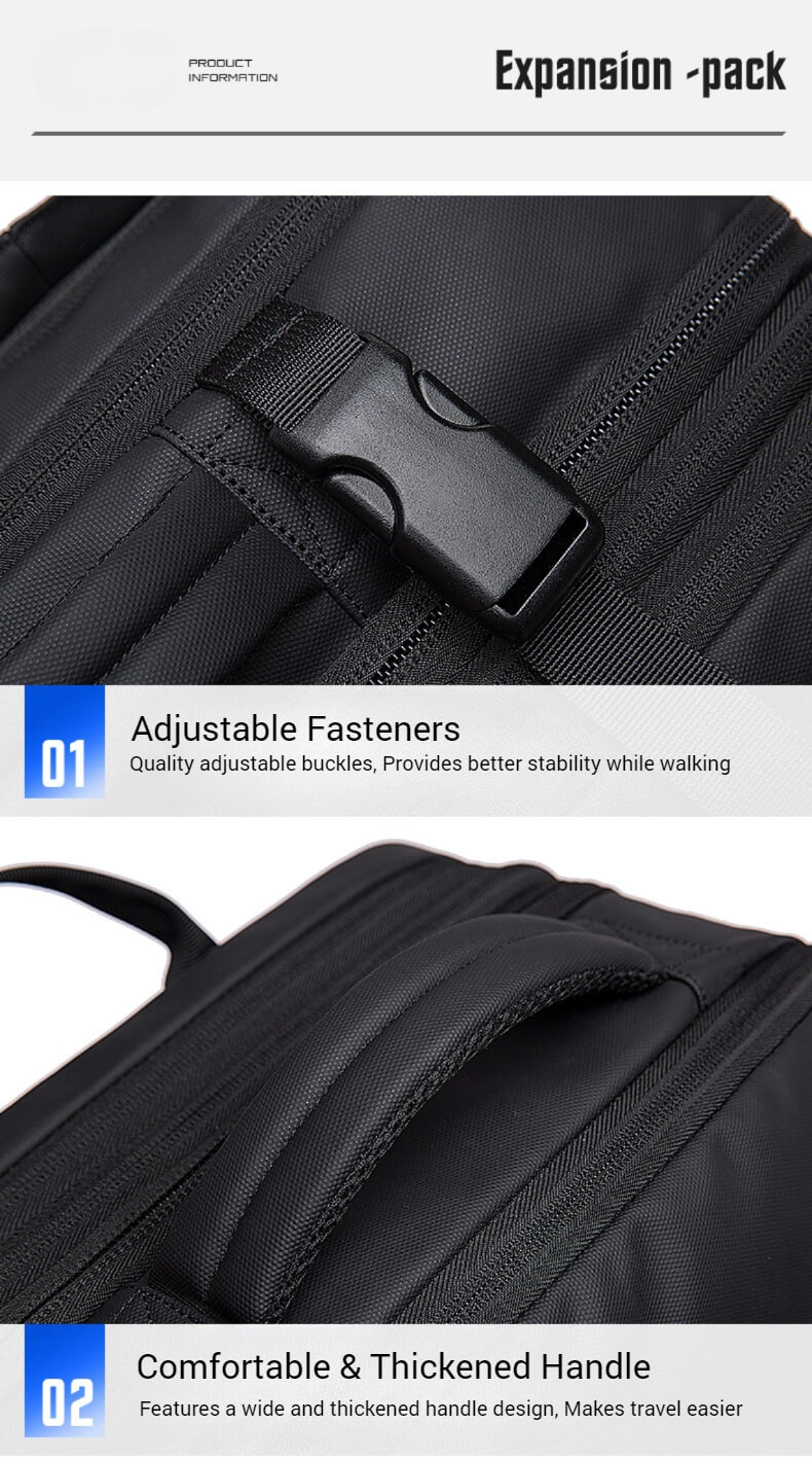 Expandable laptop backpack