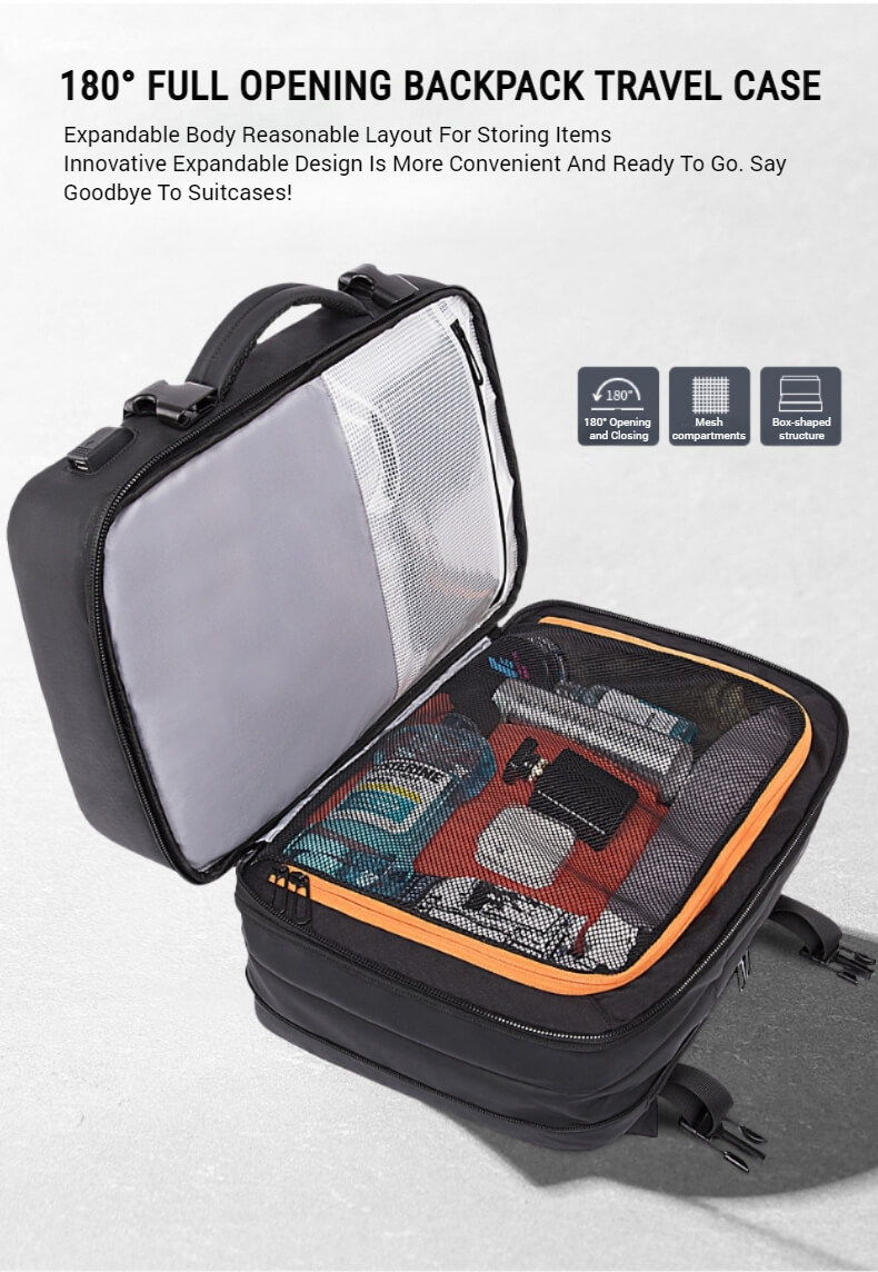 Expandable laptop backpack