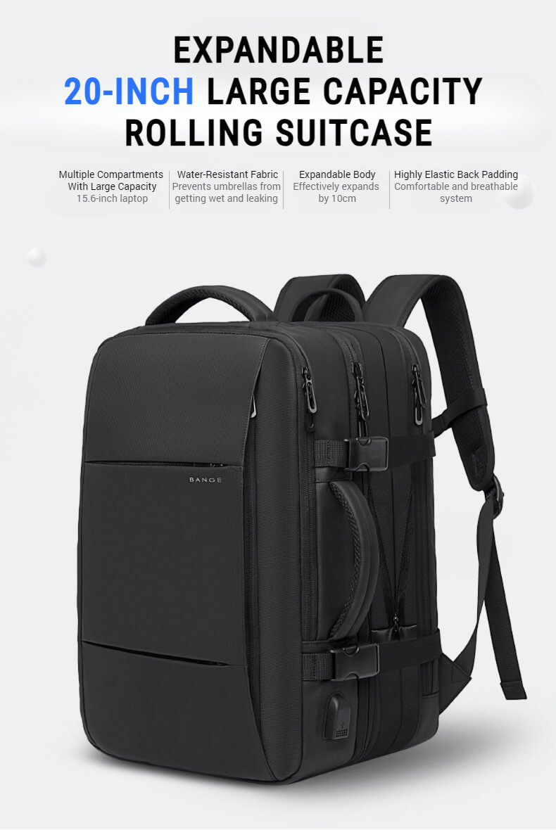 Expandable laptop backpack