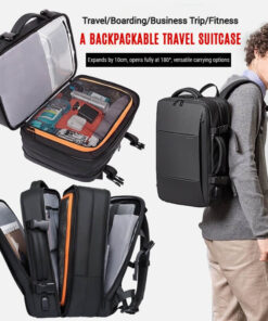 Expandable laptop backpack