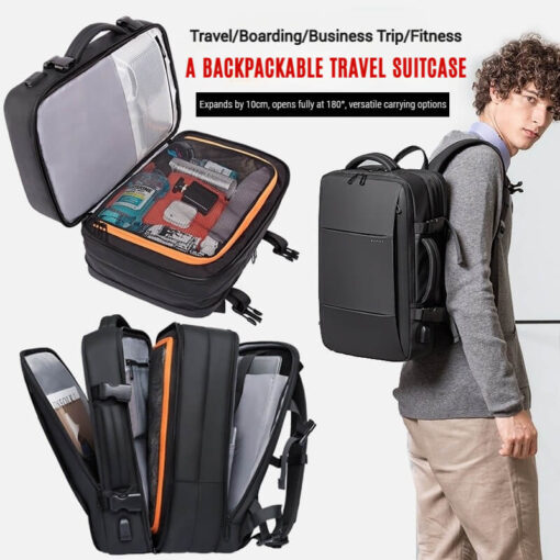 Expandable laptop backpack