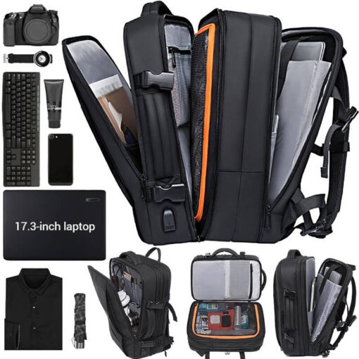 Expandable laptop backpack