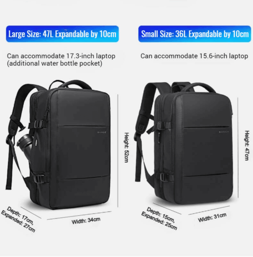 Expandable laptop backpack