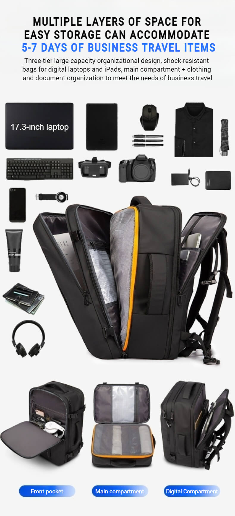 expandable travel backpack