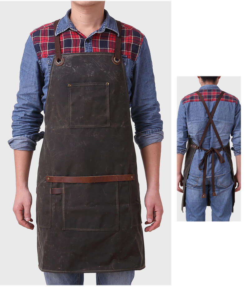 Waxed canvas apron