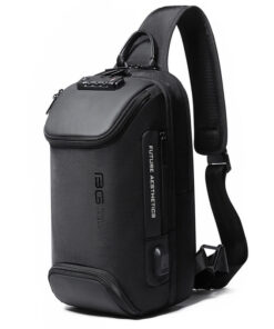 Black Commuter sling pack with a TSA lock on top.