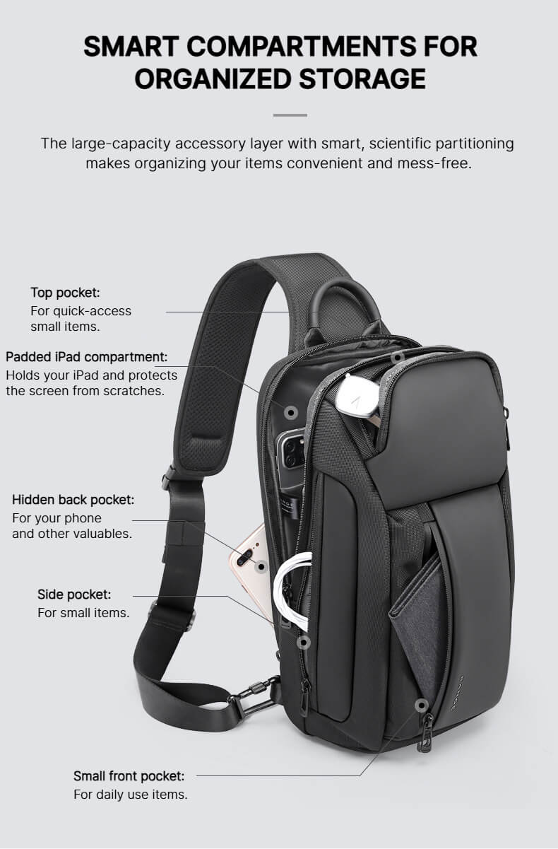 Multi-pocket sling bag