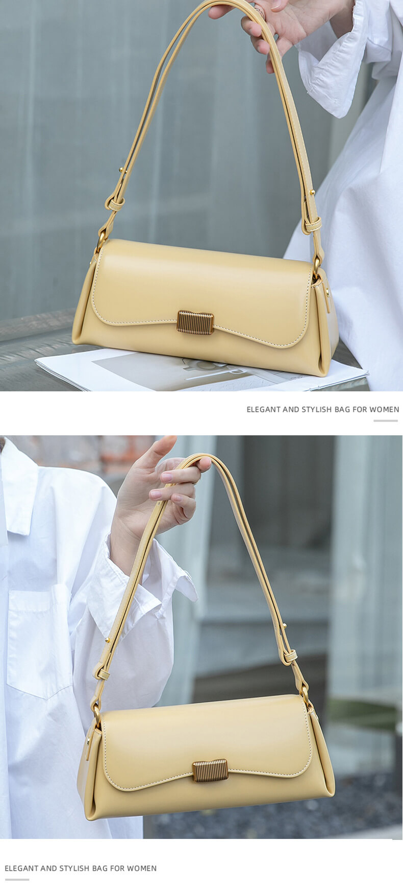 Cowhide Clasp Bag 54709