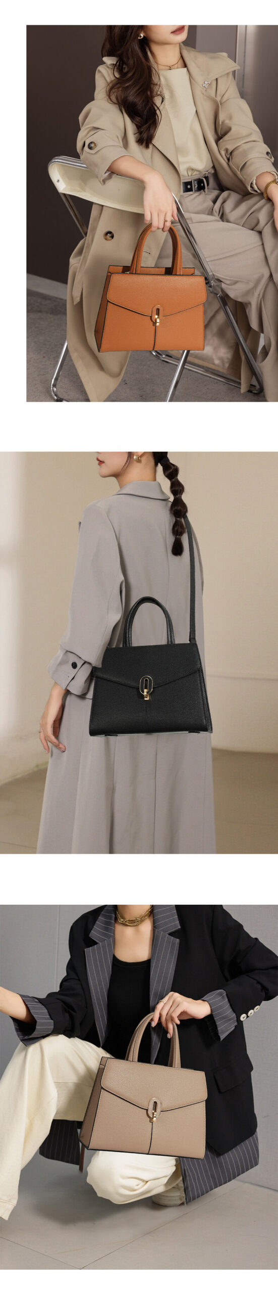 Leather Crossbody Tote 398217