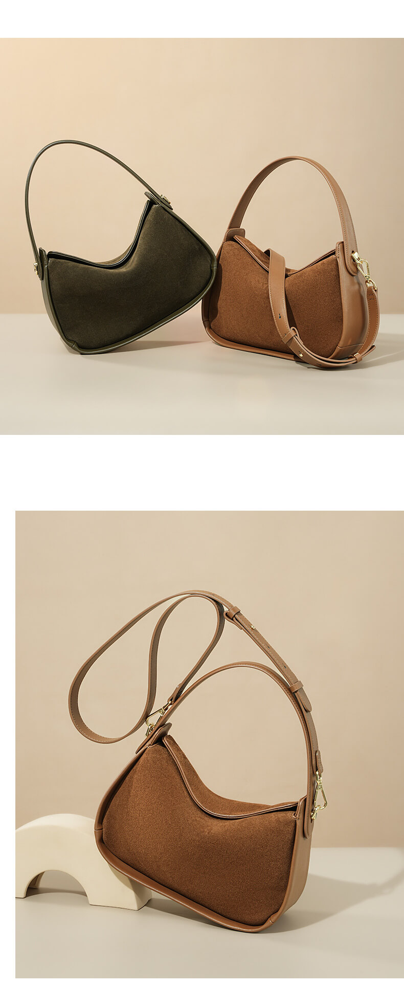 Suede Handbag 66744