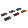 A collection of the Genuine Leather Key Case with 5 hooks available in various elegant colors including black, brown, tan, green, blue, and wine red.