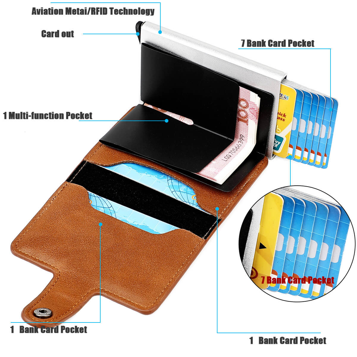 RFID Genuine Leather Card Case