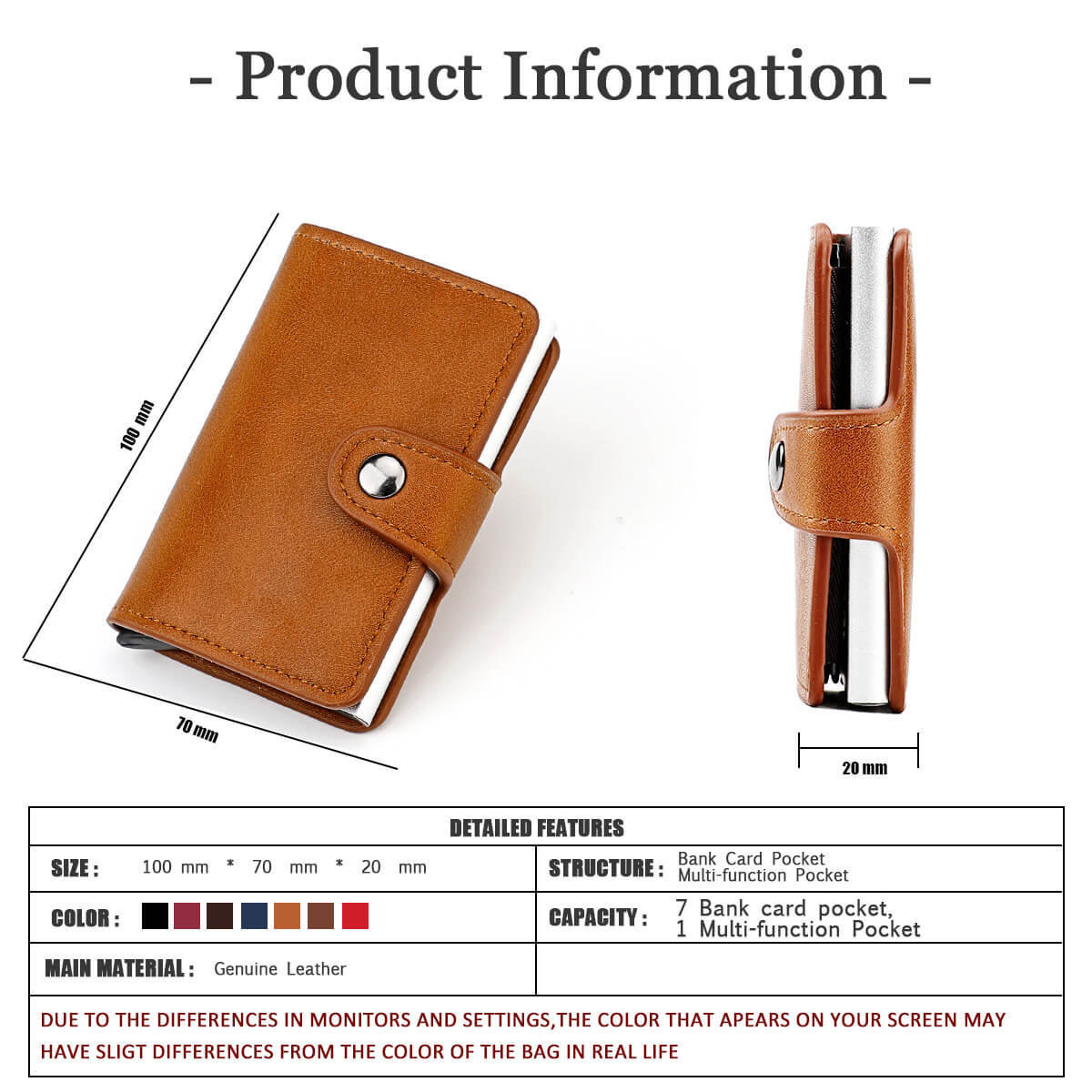 RFID Genuine Leather Card Case