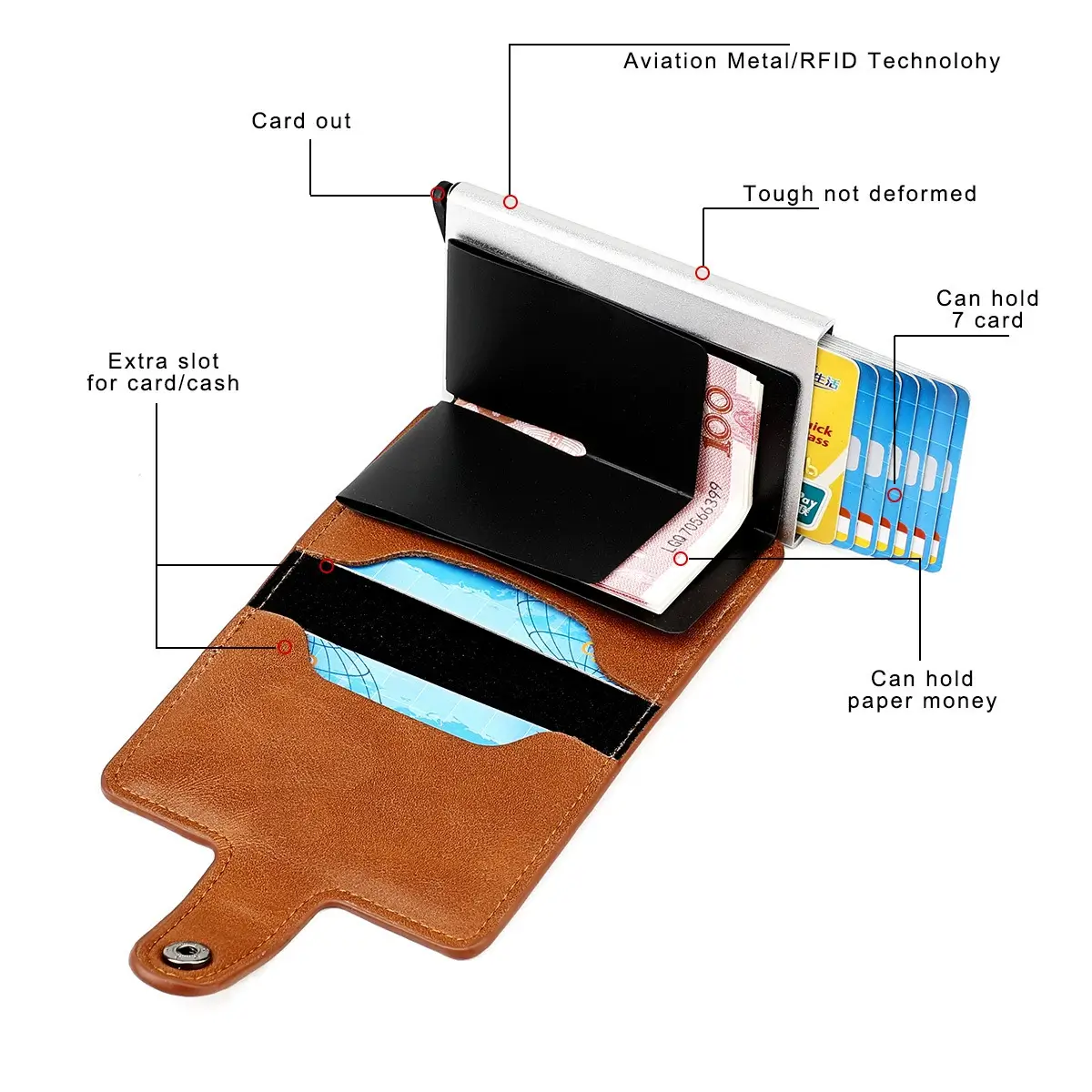 RFID Genuine Leather Card Case