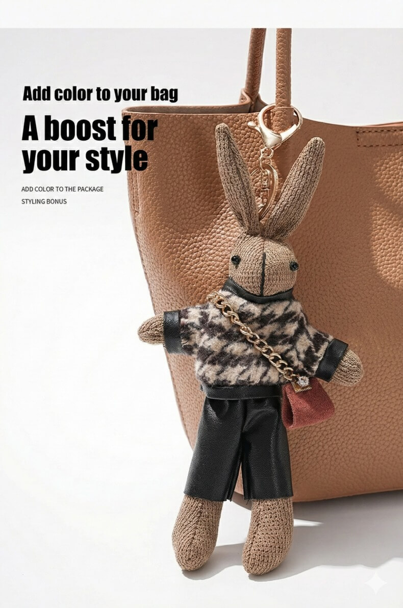 Cute Rabbit Bag Charm