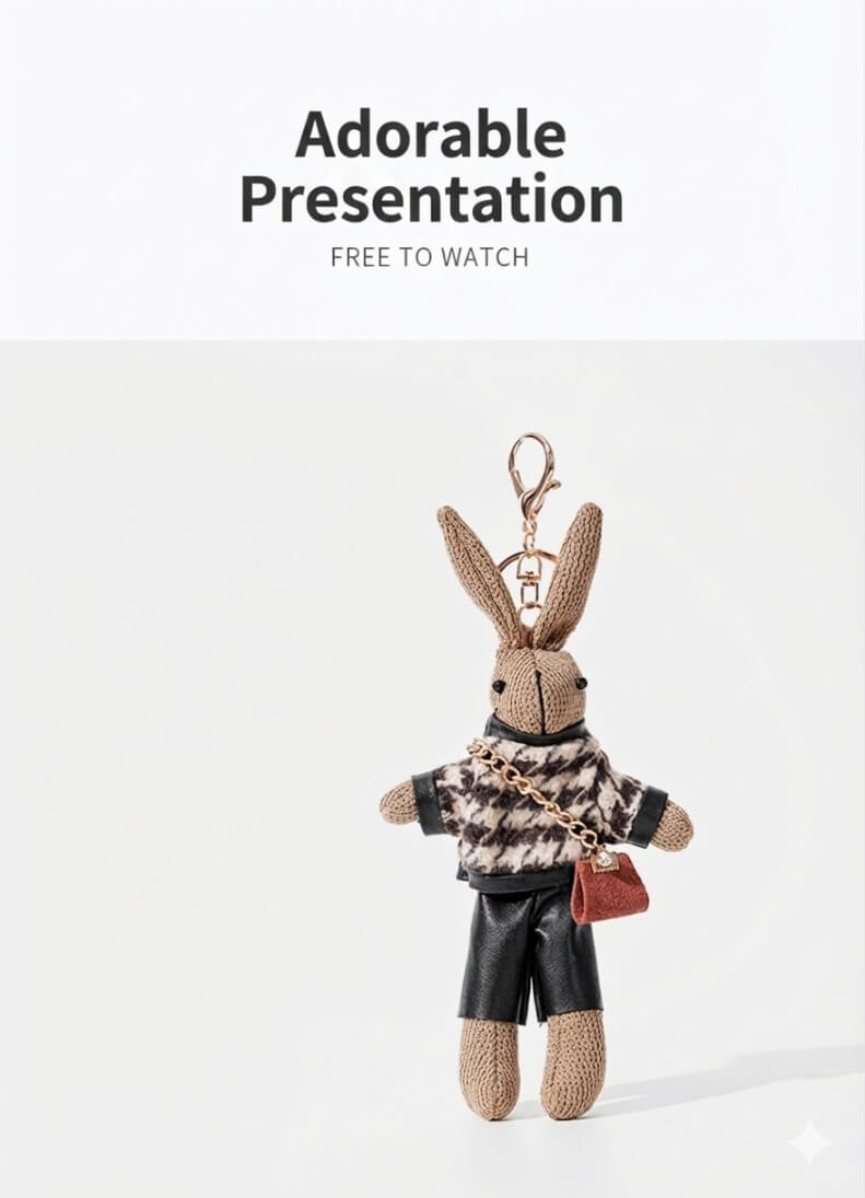 Cute Rabbit Bag Charm