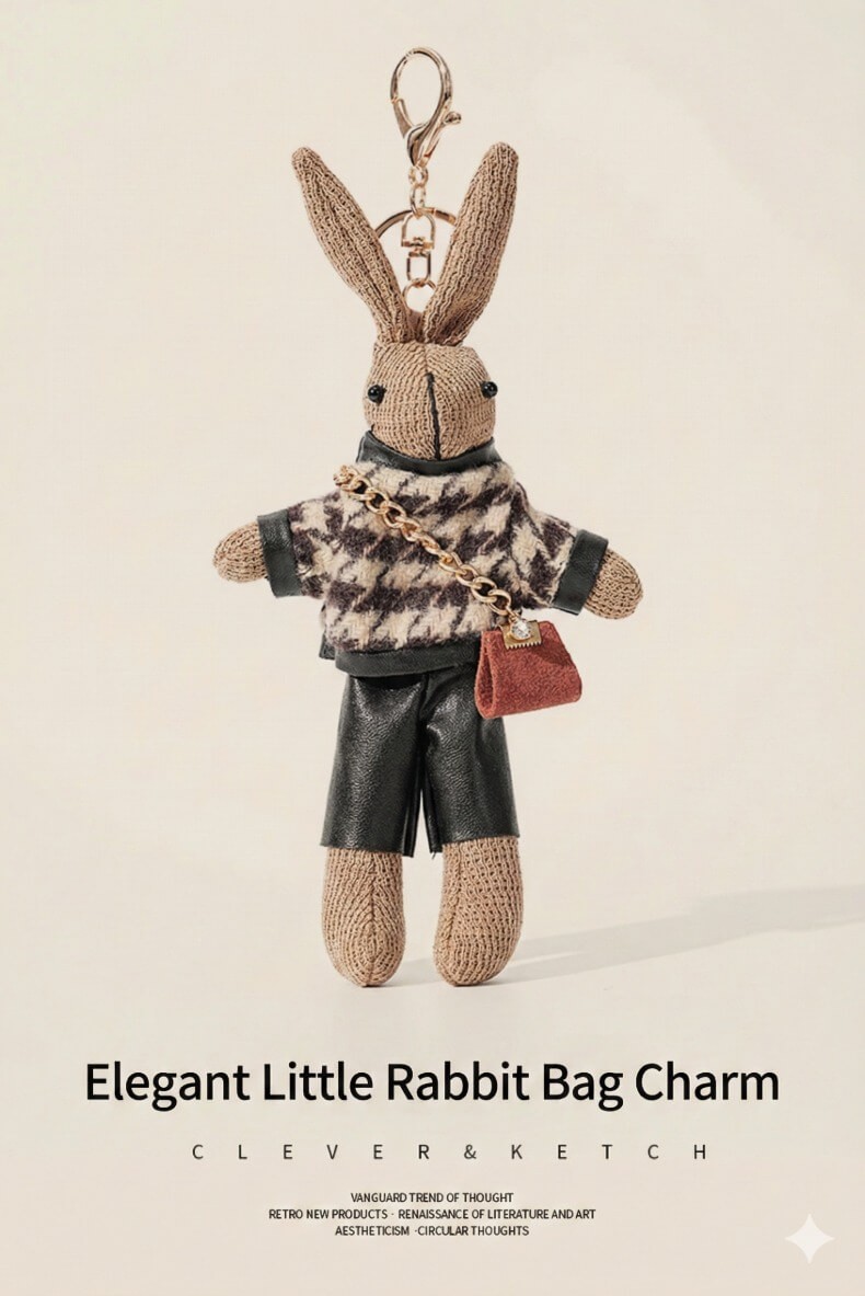 Cute Rabbit Bag Charm