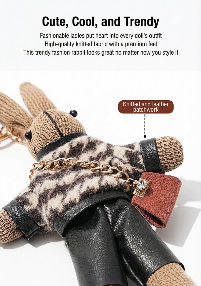 Cute Rabbit Bag Charm