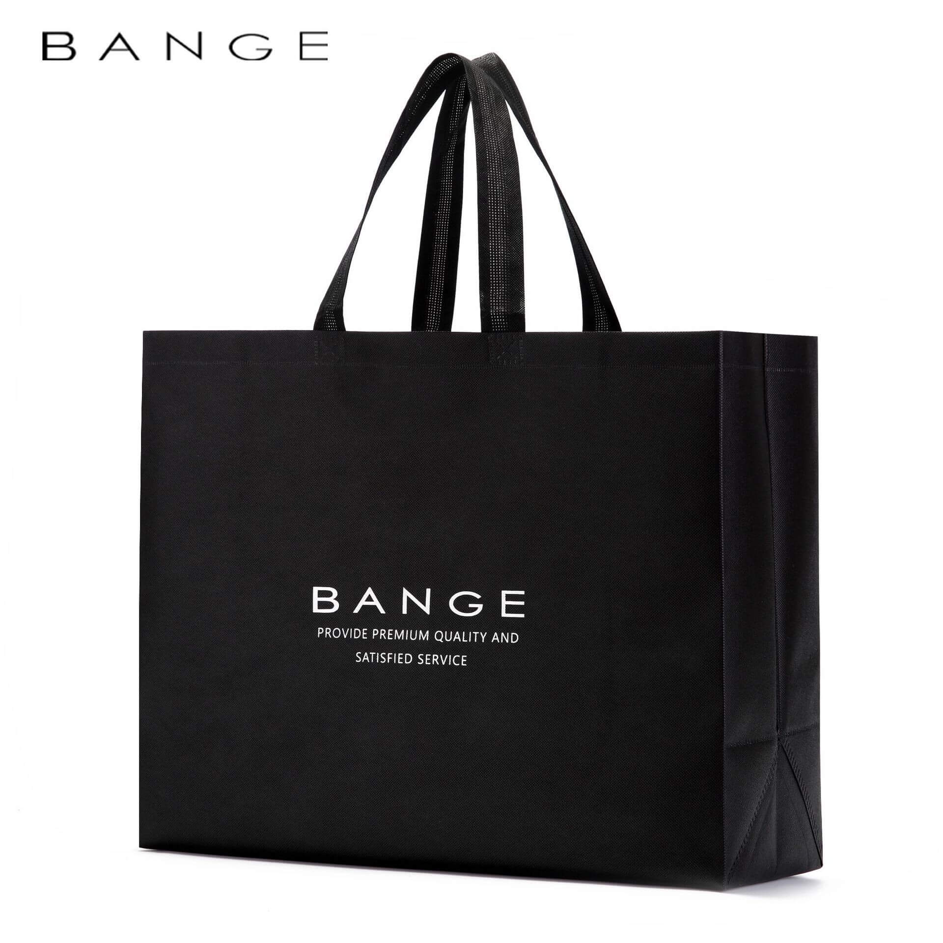 Exquisite BANGE black gift bag with logo and carry handles