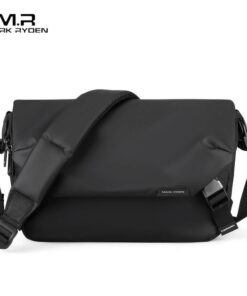Mark Ryden MR-8109 Anti-Theft Bag in classic black, minimalist crossbody shoulder bag with adjustable strap (front view)
